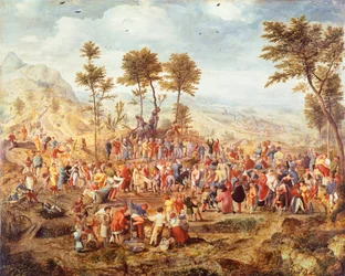 Cristo entrando en Jerusalén de Jan van Amstel (hacia 1500-1542), técnica mixta sobre madera, hacia 1540