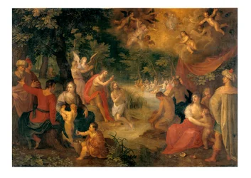 El Bautismo de Cristo (óleo sobre tabla de roble)