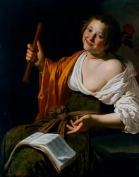 Muchacha con flauta, c. 1630 (óleo sobre lienzo)