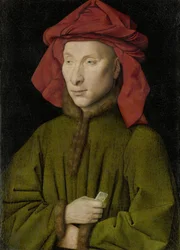 Retrato de un hombre con carapucho rojo