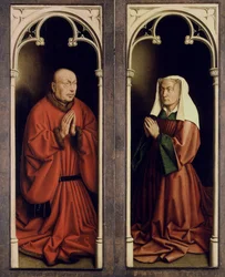 El retablo de Gante. Adoración del Cordero Místico: Joos Vijd y Elisabeth Borluut