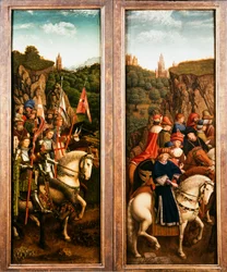 El Retablo de Gante. Adoración del Cordero Místico: los Jueces Justos y los Caballeros de Cristo, 1432