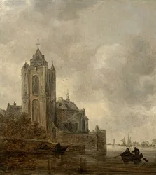 Una iglesia a orillas de un río.