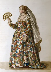 Una dama en vestido de noche, la esposa de un dignatario