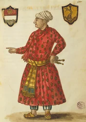 Antonio Manunzio en la región de Mughal, grabado