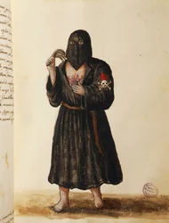 Cofradía de Penitentes, acompañando el cortejo fúnebre de ciudadanos importantes a la Basílica de San Marcos en Venecia, Volumen II, f 89