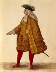 Túnica de Caballero, Gli Abiti de Veneziani, del libro ilustrado de trajes
