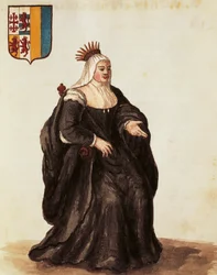 Retrato de Caterina Cornaro, por Giovanni Grevembroch, grabado