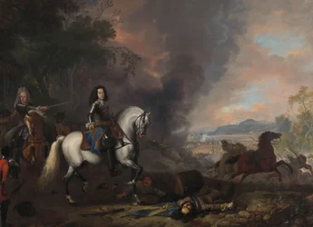 Enrique Casimiro II, príncipe de Nassau-Dietz, en una batalla
Hendrik Casimir II (1657-96), príncipe de Nassau-Dietz, como oficial al mando en una batalla