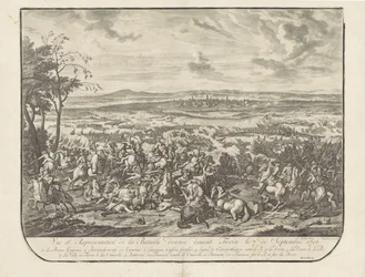Ontzet van Turijn, 1706 Vista y representación de la batalla dada ante Turín el 7 de septiembre de 1706 (título sobre objeto)