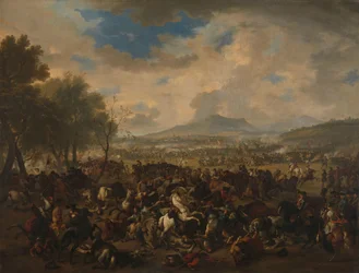 La batalla de Ramillies entre los franceses y las potencias aliadas, 23 de mayo de 1706