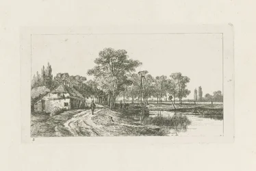 Paisaje con barca amarrada - Alrededores de Utrecht (título de la serie)