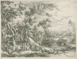 Paisaje con Abraham rogando a los tres ángeles que salven a Sodoma