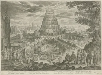 Nimrod hace construir la Torre de Babel Biblia real (título de la serie)