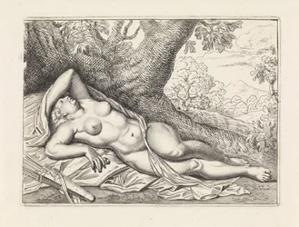 Diana durmiente en paisaje