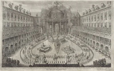 Carrusel en el Hofburg de Viena Ballet a caballo con motivo de la boda del emperador Leopoldo I y Margarita Teresa de España (título de serie)