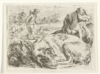 Cazador con sus perros