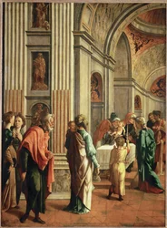 Jesús llevado al templo (pintura sobre madera de roble)