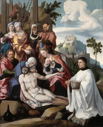El lamento sobre Cristo con un donante