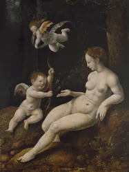Venus y dos cupidos, c.1528