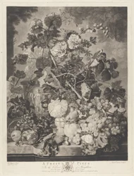 Una pieza de fruta, grabado por Richard Earlom, 1781
