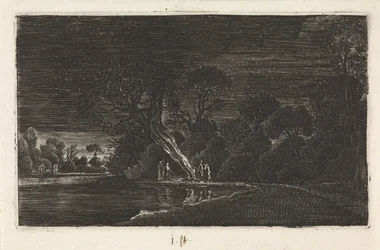 Paisaje a la luz de la luna