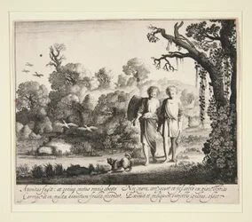 Tobías y el Ángel, con el Pez de la Historia de Tobías