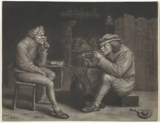 Escena de pub con hombre encendiendo una pipa