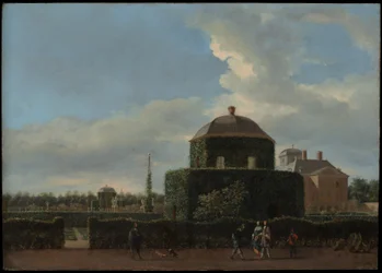 El Huis ten Bosch en La Haya y su jardín formal (Vista desde el este)