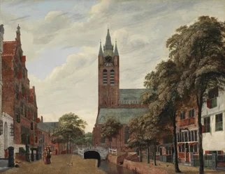 Vista del canal Oude Delft, Delft