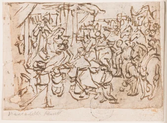 Página de un cuaderno de bocetos; Adoración de los Magos; San Cristóbal y el Niño Jesús