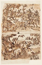 Página de Boceto con Cacerías de Toros
