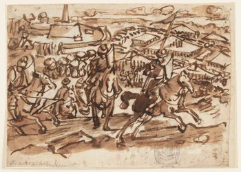 La retirada de los turcos después del sitio de Viena en 1529