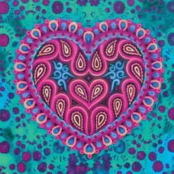Corazón Folclórico en Verde