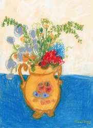 Broken Heart Bouquet, c. 2022 (pastel sobre papel)