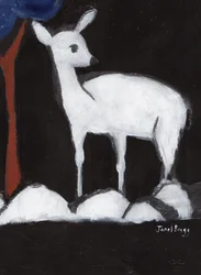 Ciervo de Washington Park II, c.2017 (carboncillo, gesso y caseína sobre papel)