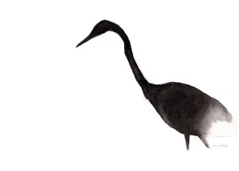 Garza en tinta, c.2020 (tinta sobre papel)