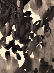 Hojas abstractas en tinta, c.2019 (tinta sobre papel)