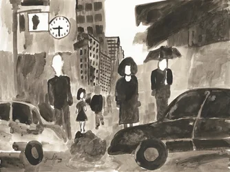 Manhattan Abstract I, c.2014 (tinta sobre papel)
