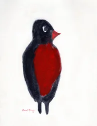 Robin Red Breast Hunting, c.2025 (acuarela sobre papel)
