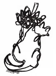 Rosetta Cat in Motion, c.2025 (carboncillo sobre papel)