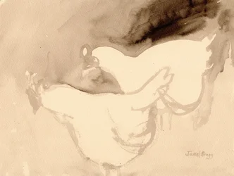 Gallinas de la granja Schuh, c.2019 (tinta sobre papel)