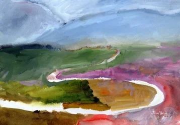Paisaje del valle de Skagit, c. 2019 (acuarela sobre papel)