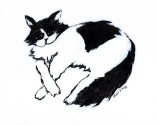 Thomas Lounging II, c. 2019 (técnica mixta sobre papel)