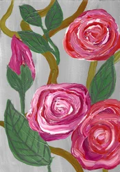Rosas rosas en flor