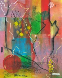 Formas abstractas, dinámicas y coloridas