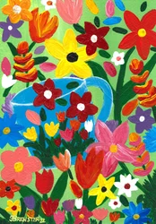 Regadera para jardín de flores