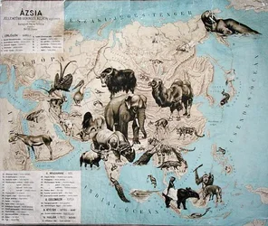 Mapa de animales en Asia y el Lejano Oriente