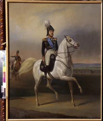Ivan Fyodorovich Paskevich (1782-1856), conde de Erivan, virrey de Polonia. (Ivan Fyodorovich Paskevich, Conde de Erivan, Virrey del reino de Polonia). Pintura de enero (Janvier) Suchodolski (1797-1875), óleo sobre lienzo, alrededor de 1830. Arte polaco, c