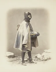 Hombre japonés en la nieve